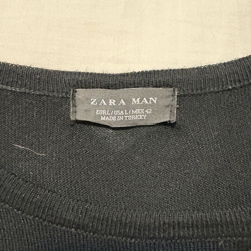 Zara Black Crewneck Sweater Knit